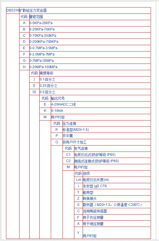 DBS316系列压力变送器